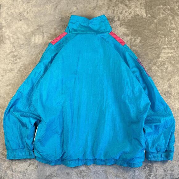 Vintage Casual Isle Tricolor Windbreaker Blue Pink White Sportswear B20(J)g - Picture 3 of 6